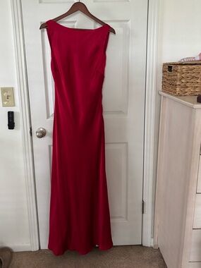 Hello Molly Red Backless Satin Dress
